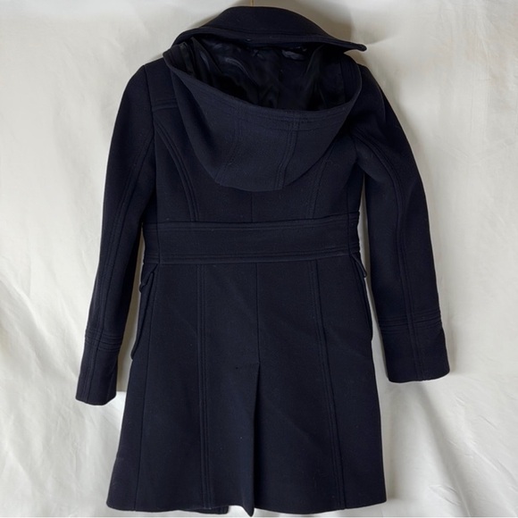 Vintage J.Crew Navy Wool Toggle Hooded Peacoat Size 2 - Picture 3 of 5